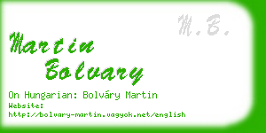 martin bolvary business card